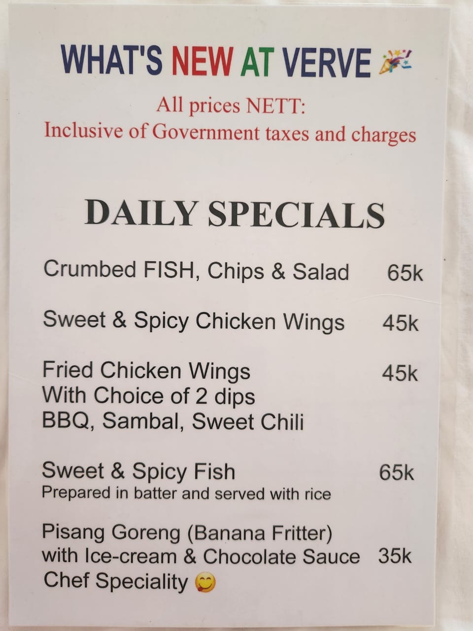 Latest Daily Specials
